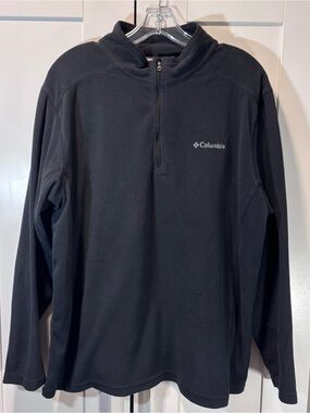 Columbia Pine Ridge Fleece Men’s L Black 1/4 Zip Pullover Fleece Outdoor XM6279
